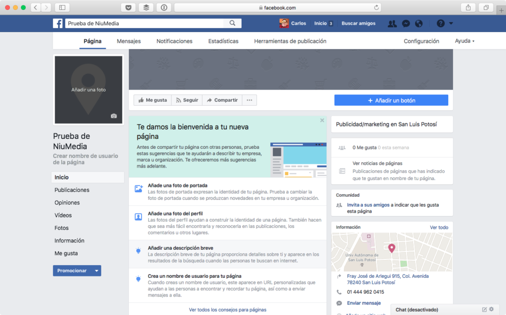 PÃ¡gina en Facebook Para tu Negocio, DescripciÃ³n Breve 1