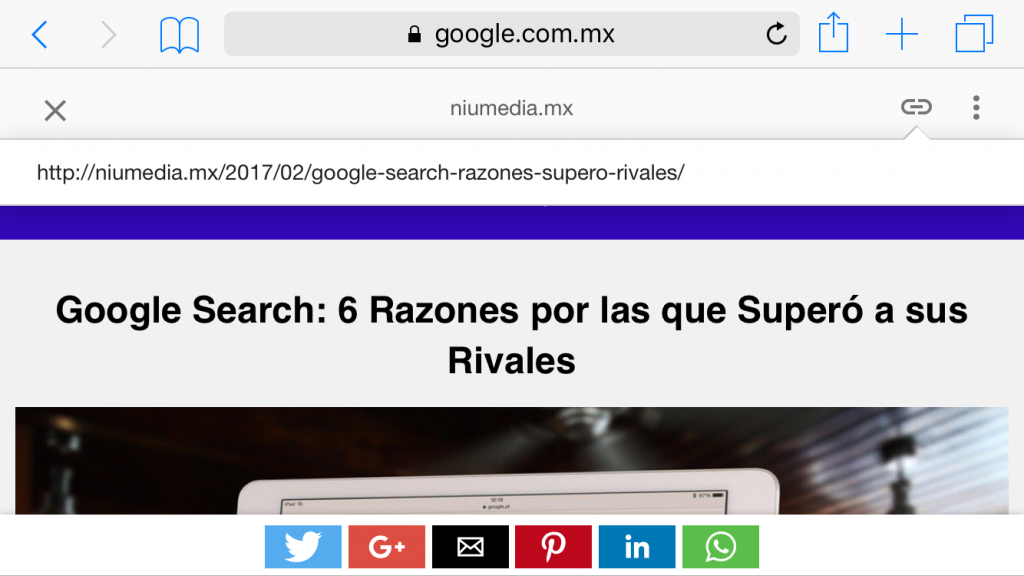 amp de google, a partir de febrero 2017, permite visualizar e interactuar con la url original
