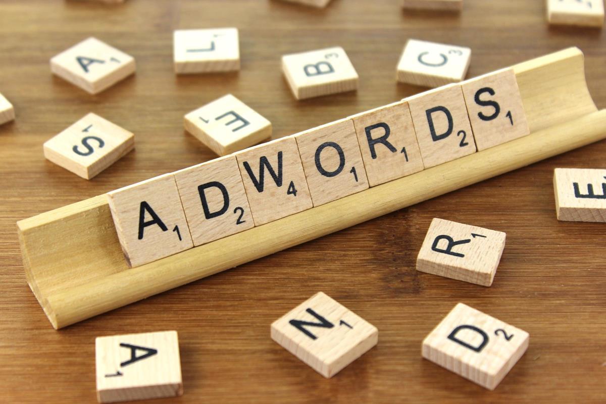 Google AdWords Scrabble 2 palabra adwords formada con letras de scrabble, para artÃculo sobre los pasos para una campaña exitosa en google adwords