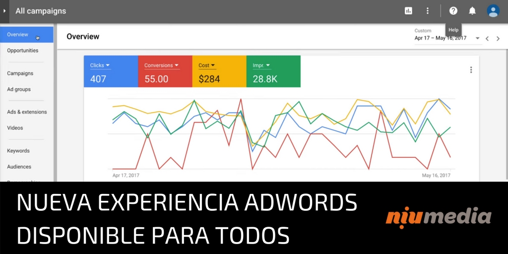 Nueva Experiencia de AdWords 2017 Ya Disponible Para Todos